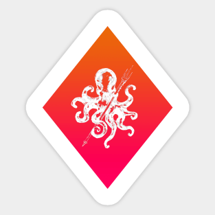 Pink and Orange Diamond Octopus Sticker